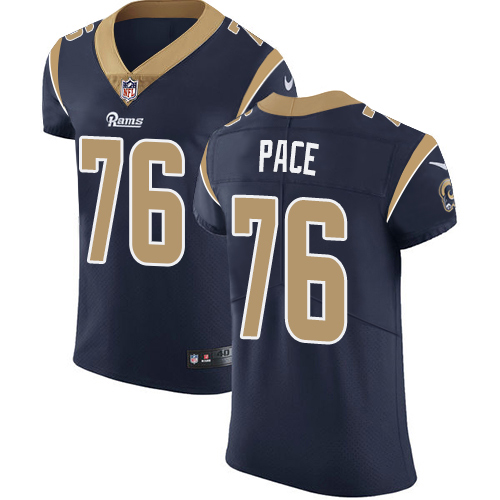Nike Rams #76 Orlando Pace Navy Blue Team Color Men's Stitched NFL Vapor Untouchable Elite Jersey - Click Image to Close